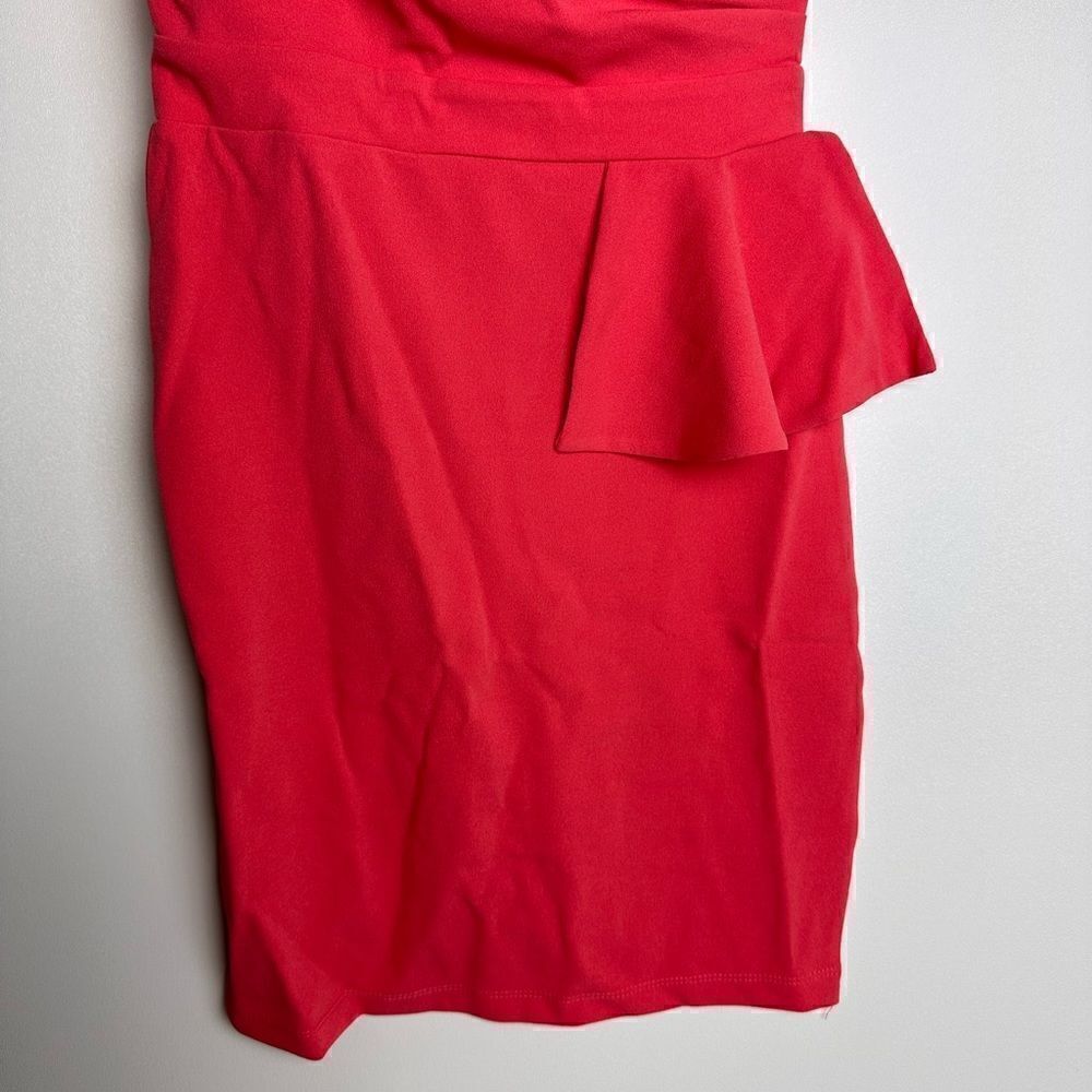Coral pleated tube top dress - Picture 10 of 11